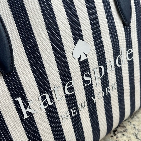 Kate Spade Striped Street Tote with Clutch Set NWOT - Picture 5 of 15